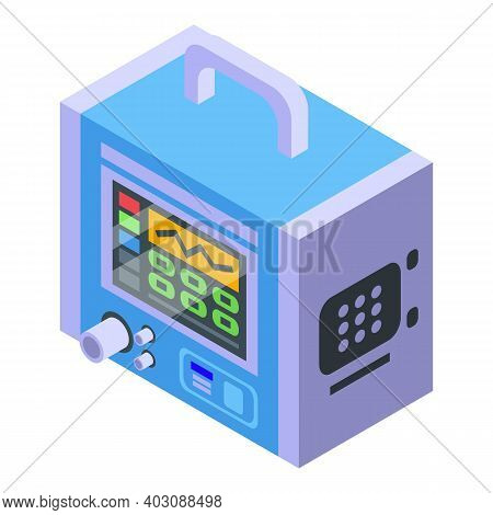 Medical Ventilator Icon. Isometric Of Medical Ventilator Vector Icon For Web Design Isolated On Whit