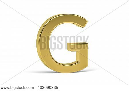 Golden Letter G - Three Dimensional Letter G On White Background - 3d Render