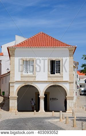 Lagos, Portugal - June 9, 2017 - View Of The Old Slave Market Building In The Town Square, Lagos, Al