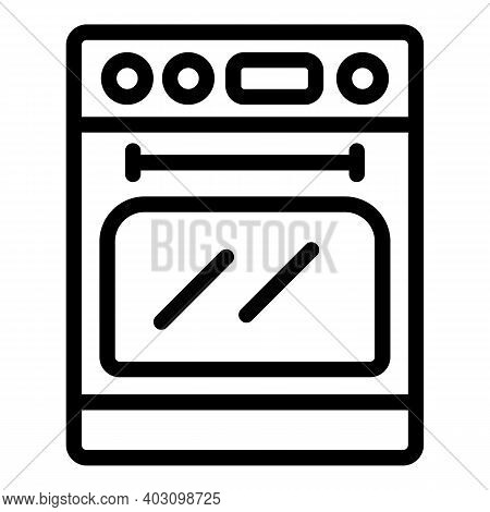 Cooking Gas Stove Icon. Outline Cooking Gas Stove Vector Icon For Web Design Isolated On White Backg