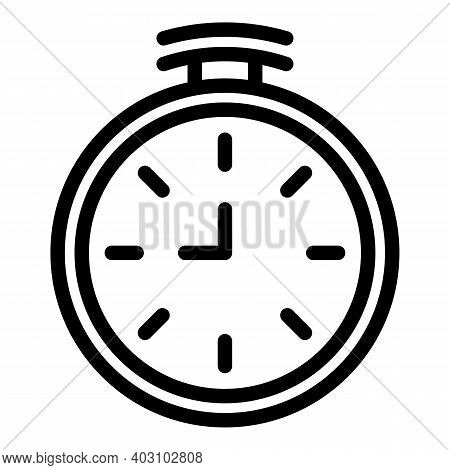 Stopwatch Icon. Outline Stopwatch Vector Icon For Web Design Isolated On White Background
