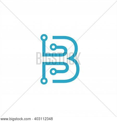 Initial B/letter B Logo Design Template, Technology Abstract Vector Logo