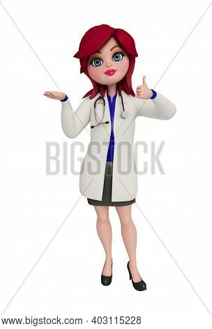 3d Illustration Of Doctor With Holding Pose.