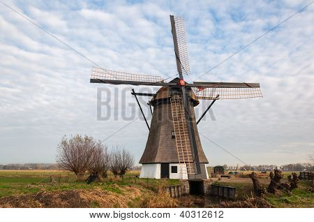 วินด์มิลล์ประวัติศาสตร์ใน Polder ดัตช์