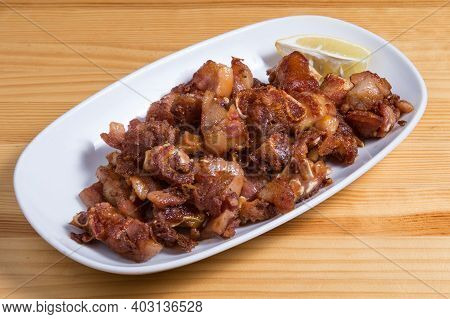 Orejas A La Gallega - Spanish Dish. Roast Pigs Ears With Spice. Delicious, Dinner.