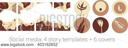 Vector Set Of Abstract Creative Autumn Trendy Backgrounds - Design Templates For Stories