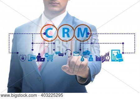 CRM custromer relationship management concept with businessman