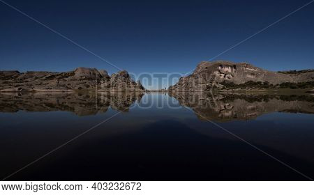 Lake Panorama At Marcahuasi Andes Plateau Rock Formations Mountain Hill Valley Nature Landscape Lima