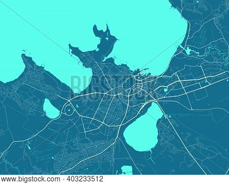 Detailed Map Of Tallinn City Administrative Area. Royalty Free Vector Illustration. Cityscape Panora
