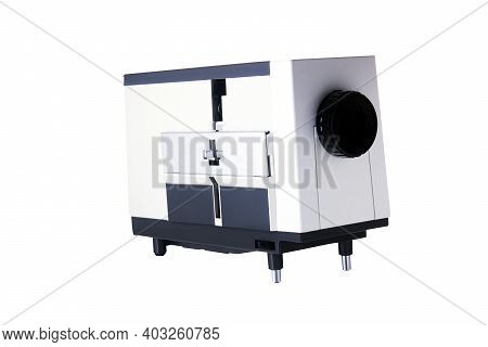 Home Vintage Agfa Diamator 100 Slide Projector On A White Background.