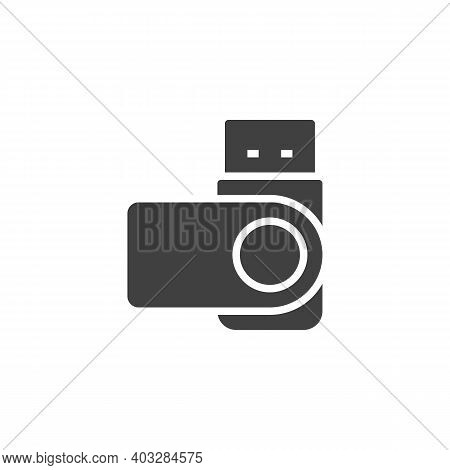 Usb Memory Stick Vector Icon. Filled Flat Sign For Mobile Concept And Web Design. Flash Drive Glyph 