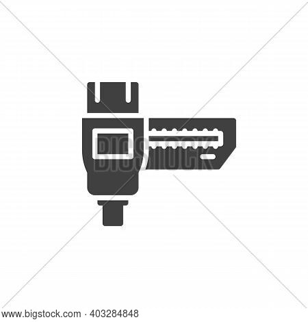 Hdmi Cable And Port Vector Icon. Filled Flat Sign For Mobile Concept And Web Design. Hdmi Port Glyph