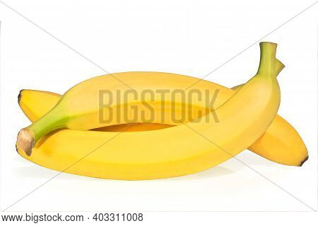Bunch Of Yellow Bananas On White Surface