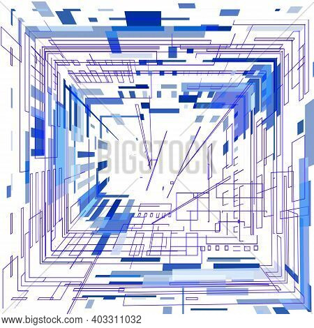 Abstract 3d  Image Of Colored Square On A White Background