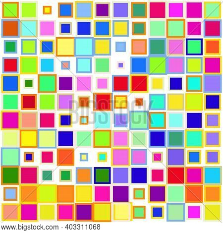 Bright Colorful Squares On A White Background