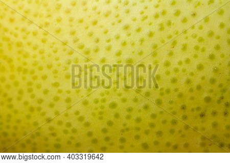Macro Photo Of Outer Pomelo Peel, Rind. Copy Space Fruit Background, Health Diet Eating Concept