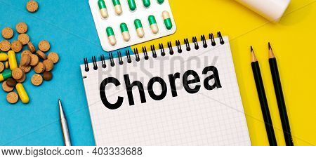 Treatment Word, Chorea Word With Medical Concepts And Medical Equipment