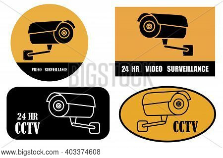 Set Of Cctv Cameras. Vector Sign. Camera Icon. Stock Image. Eps 10.