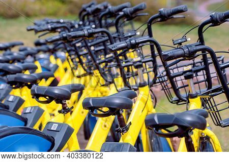 Bicycle Sharing In Europe. A Healthy Walk. Quick Ride.world Cycling Day June 3 Sports Bike