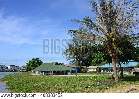 Narathiwat, Thailand - 1 January 2021 : Building  Of Pula Rayor Kalae Tapae Or Pulau Raya  Kalan Tap