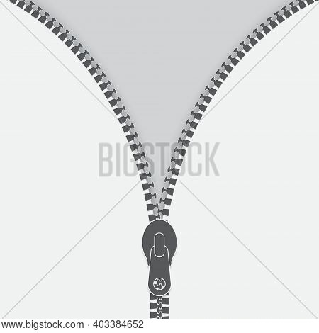 Open Zipper Minimal Logo. Zip Iicon For Your Design