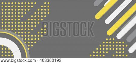 Dynamic Lines, Circles And Dots In Colors Of The Year 2021. Ultimate Gray And Illuminating. Vector A