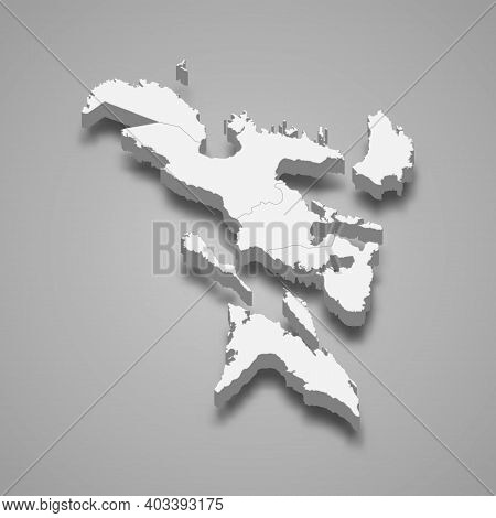 3d Isometric Map Of Bicol Is A Region Of Philippines, Vector Illustration