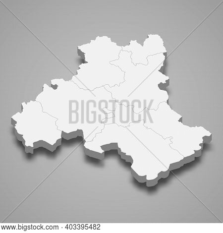 3d Isometric Map Of Heves Is A County Of Hungary, Vector Illustration