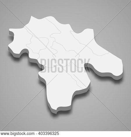 3d Isometric Map Of Kohgiluyeh And Boyer Ahmad Is A Province Of Iran, Vector Illustration
