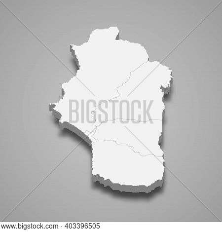 3d Isometric Map Of Latakia Is A Province Of Syria, Vector Illustration