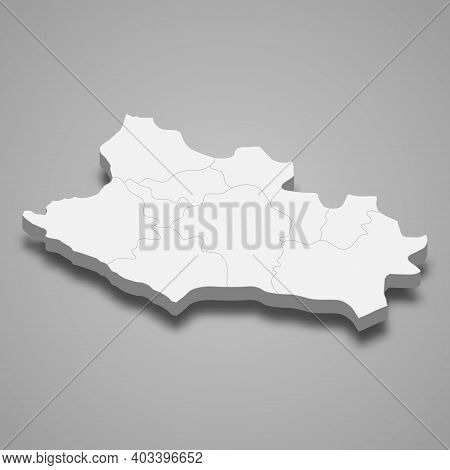 3d Isometric Map Of Lorestan Is A Province Of Iran, Vector Illustration