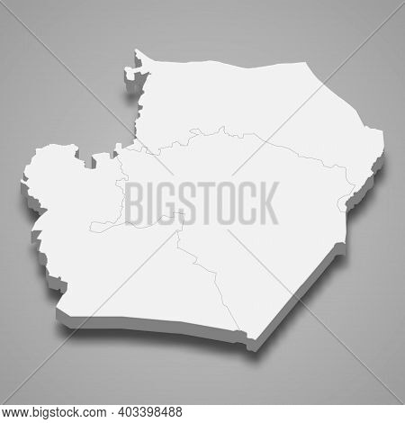 3d Isometric Map Of Raqqa Is A Province Of Syria, Vector Illustration