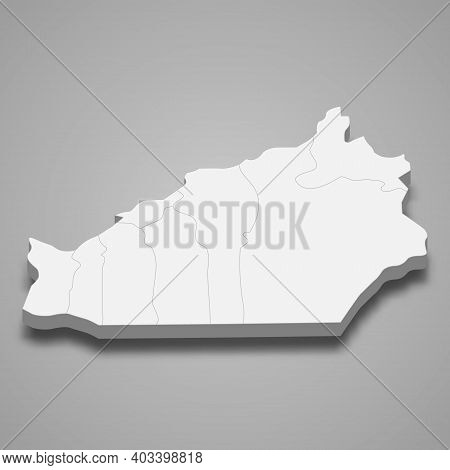 3d Isometric Map Of Semnan Is A Province Of Iran, Vector Illustration