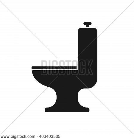 Toilet Seat Vector Icon. Lavatory And Water Closet Symbol. Bathroom Or Wc Sign. Hygiene And Sanitary