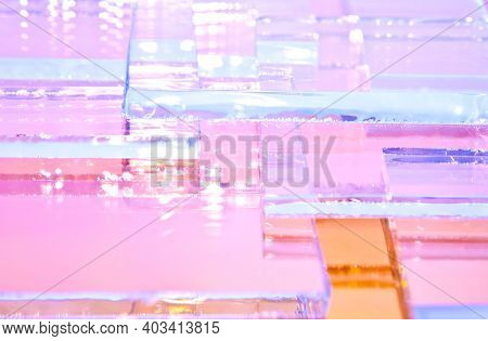 Composition Of Transparent Colored Squares Of Glass