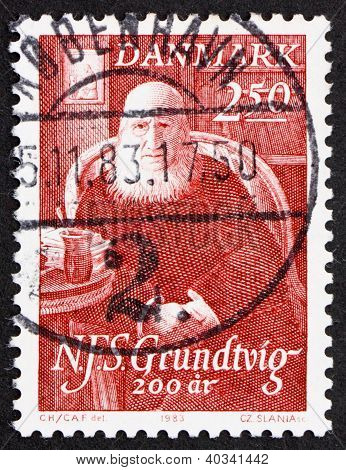 Postage stamp Denmark 1983 N. F. S. Grundtvig, poet