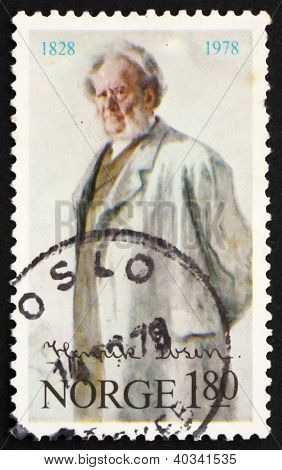 Postage stamp Norway 1978 Henrik Ibsen