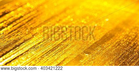 Golden Background With Shine Texture Of Water