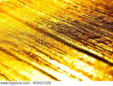 Golden Background With Shine Texture Of Water