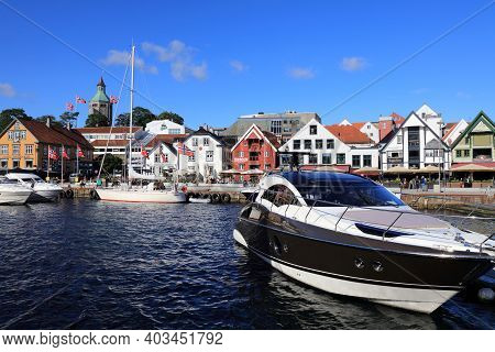Stavanger, Norway - July 20, 2020: People Visit Borough Of Storhaug In Stavanger, Norway. Stavanger 