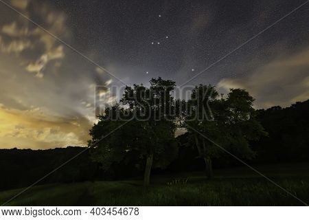 Hydrus Star Constellation, Night Sky, Cluster Of Stars, Deep Space, water Snake constellation 