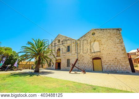 Fremantle, Western Australia - Jan 2, 2018: Front View Entrance Of Wa Shipwrecks Museum Recognized A