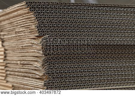 Close-up Of Cardboard Folded In Several Layers