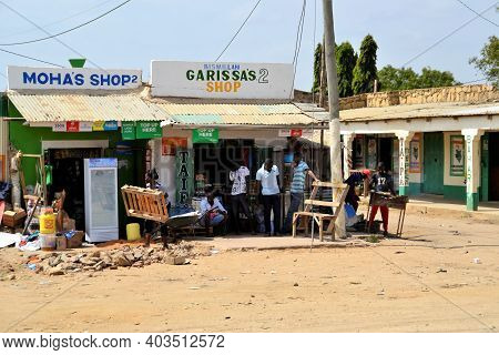 Mombasa - Kenya, Africa: January 21, 2018: Small Slums Of Mombasa. Traveling To Mombasa. Kenya, Afri