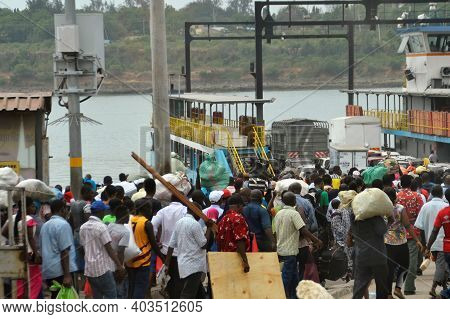 Mombasa - Kenya, Africa: January 21, 2018: Small Slums Of Mombasa. Traveling To Mombasa. Kenya, Afri