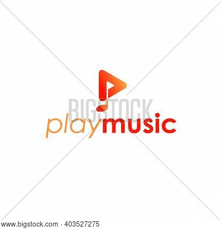Play Icon And Letter P With Music Not Icon Logo Design
