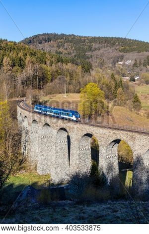 Railway viaduct Novina in Krystofovo udoli, Northern Bohemia, Czech Republic