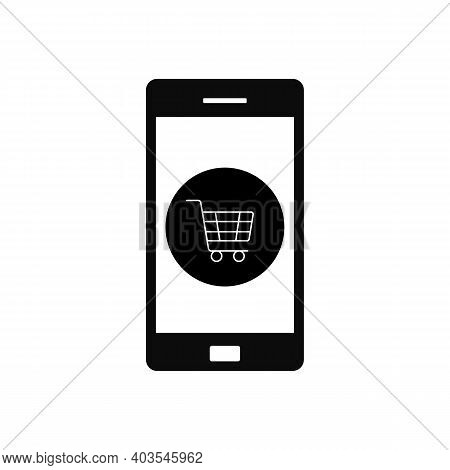 Illustration Of Online Shopping Using Mobile Cell Phone With The Concept Graphic Showing Mobile Scre