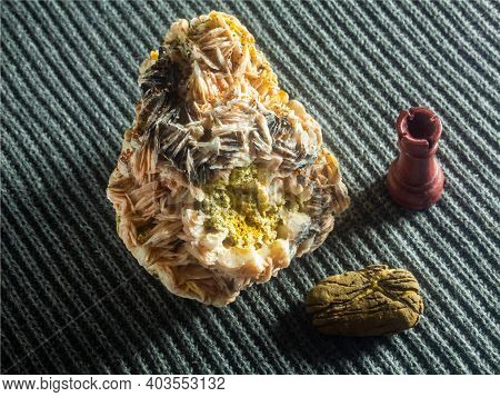 Rocks And Rook In A Lined Background