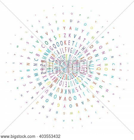 Circle Of Colorful Letters On White Background